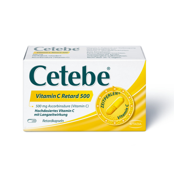 Abbildung für Cetebe® Vitamin C Retard 500 Arzneimittel, hochdosiertes Vitamin C mit Langzeitwirkung