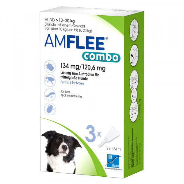 Abbildung für AMFLEE combo 134/120,6mg Lsg.z.Auf.f.Hunde 10-20kg