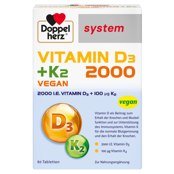 Abbildung für DOPPELHERZ Vitamin D3 2000+K2 system Tabletten