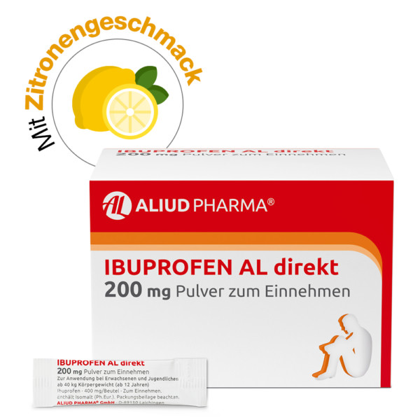 Abbildung für Ibuprofen AL direkt 200 mg Pulver bei Fieber und Schmerzen