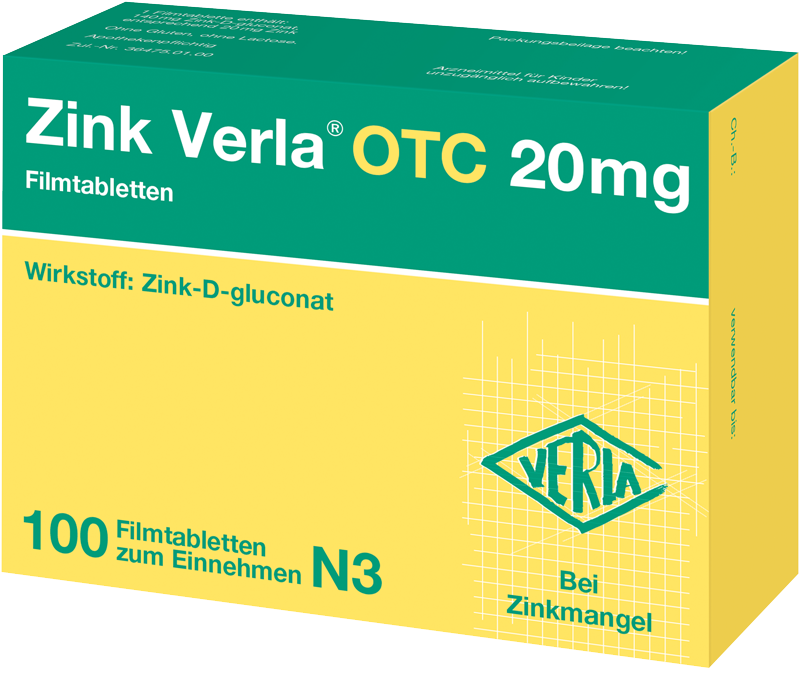 Abbildung für Zink Verla® OTC 20 mg