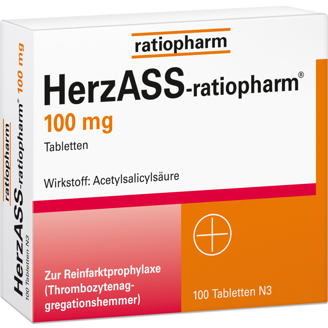 Abbildung für HERZASS-ratiopharm 100 mg Tabletten