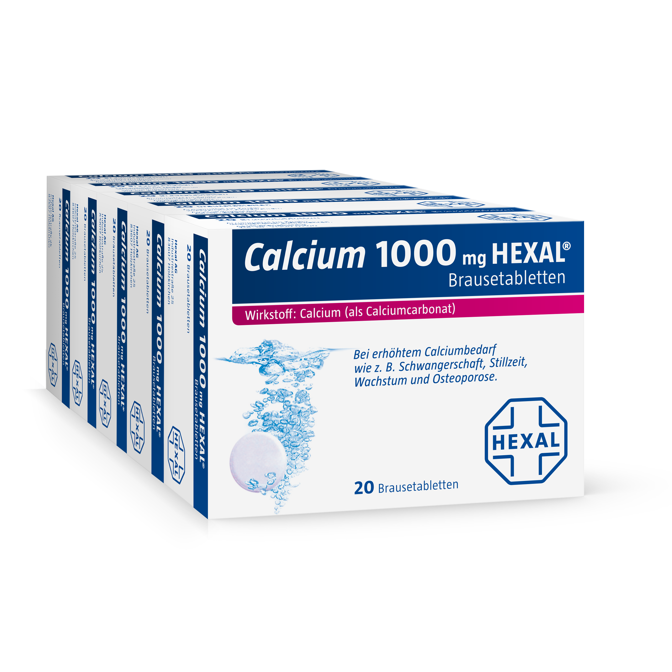 Abbildung für CALCIUM 1000 HEXAL Brausetabletten