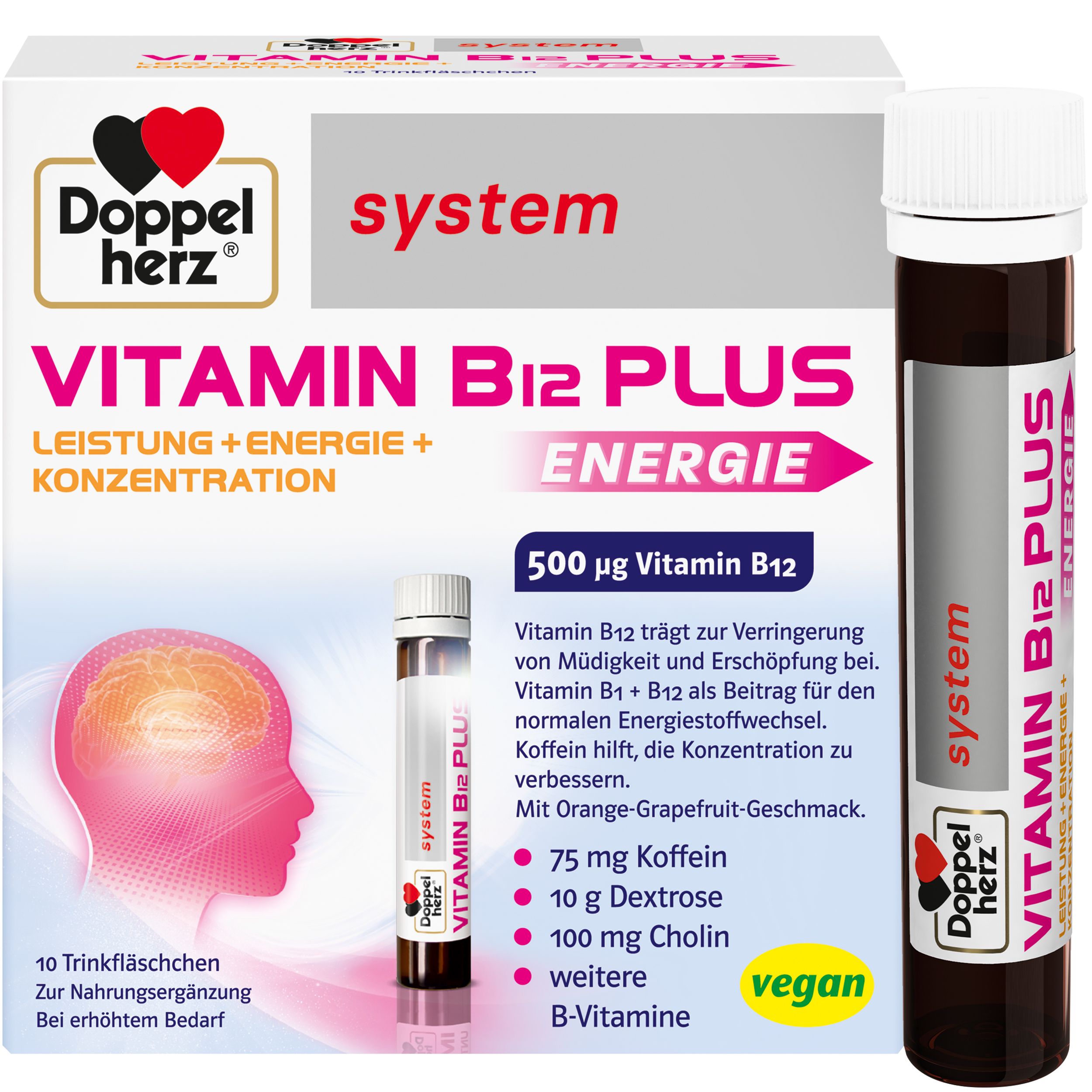 Abbildung für DOPPELHERZ Vitamin B12 Plus system Trinkampullen