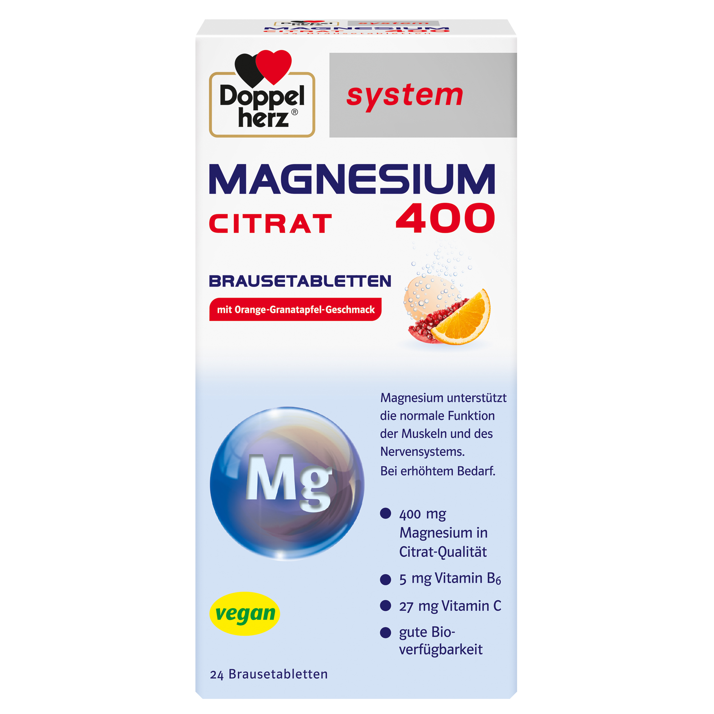 Abbildung für DOPPELHERZ Magnesium 400 Citrat system Brausetabl.