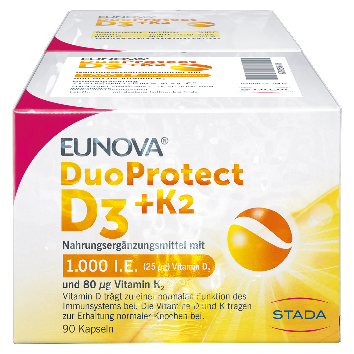 Abbildung für EUNOVA DuoProtect D3+K2 1.000 I.E./80 μg Kps.Kombi