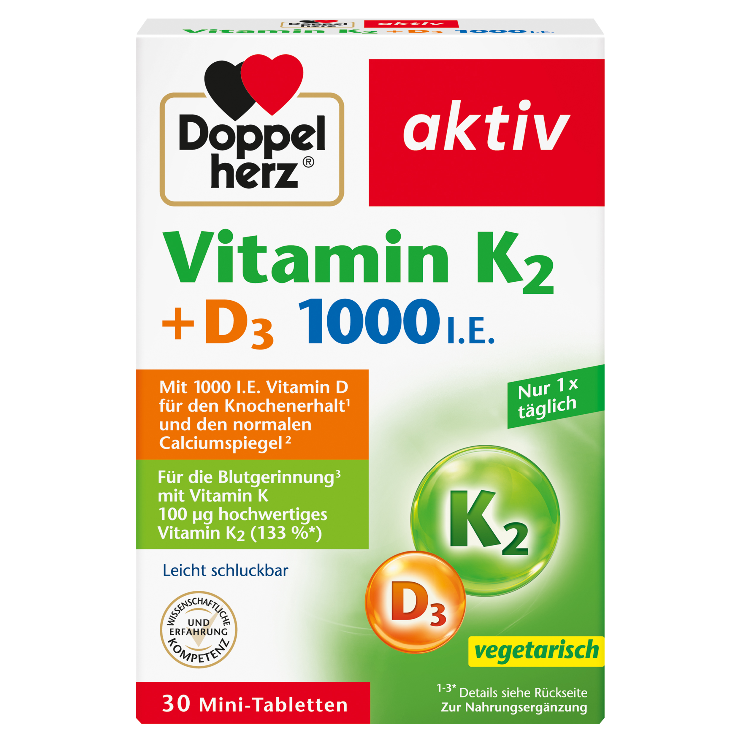 Abbildung für DOPPELHERZ Vitamin K2+D3 1000 I.E. Tabletten